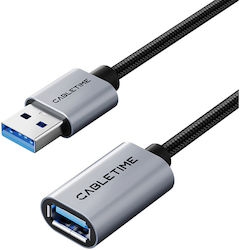 Cabletime CT-AMAF1-AG2 USB 2.0 USB-A Male to USB-A Female Cable 2m