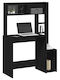 Computer Büro Holz Black Velvet-Black Metal 100x45x140cm