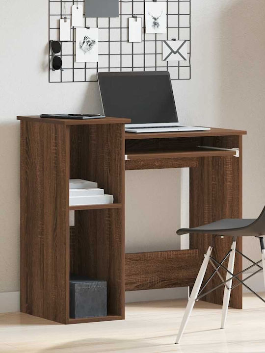 Computer Office Wooden Brown Oak 184x40x78cm