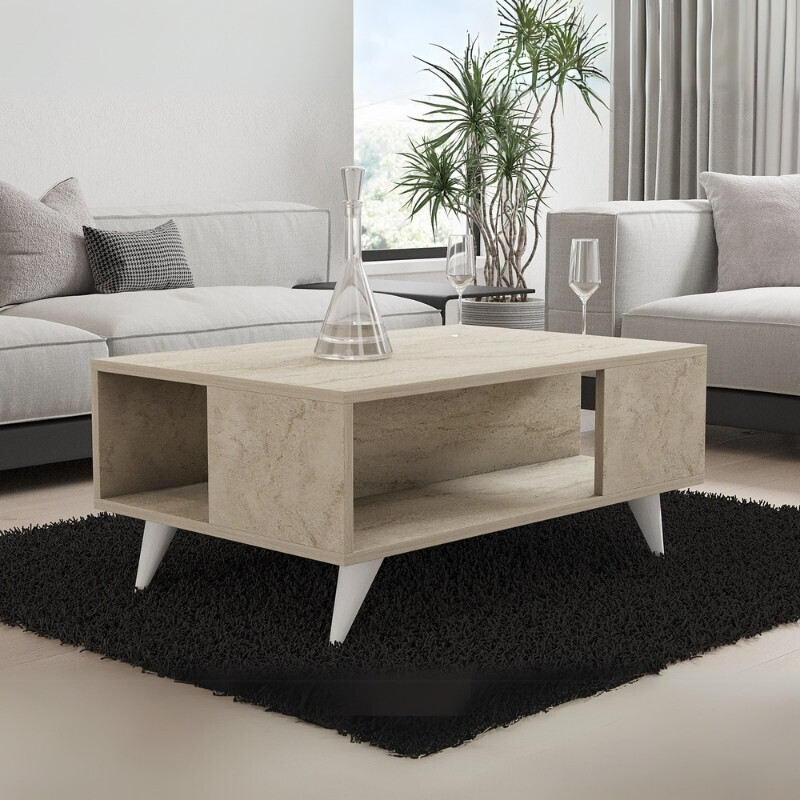 Square Coffee Table Yuka Wooden Travertine GP052-0160,1