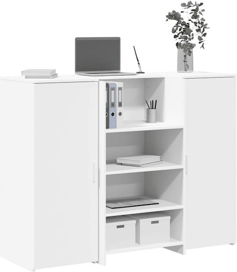 vidaXL Professional Office Reception Desk P135xW50xH103.5cm with Cabinet