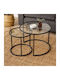 Round Zigon Set Vetro Glass Black 2 Pieces W60xL60xH43cm