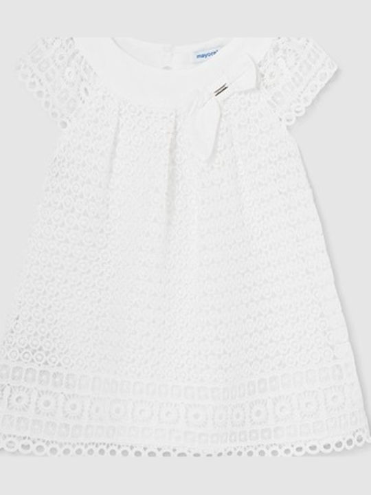 Mayoral Children's Dress Short Sleeve White