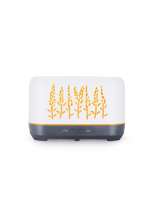 Yx-1690 Hollow Flame Humidifier Wood Grain Aroma Diffuser White