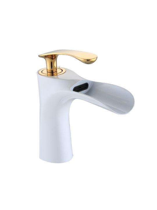 Mixing Waterfall Sink Faucet White