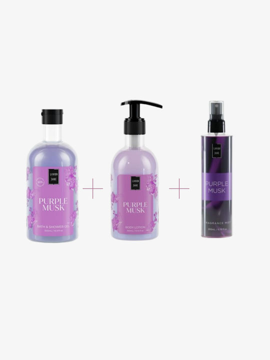 Lavish Care Purple Musk Hautpflegeset für Feuchtigkeitsspendend & Reinigung Körperreinigung 3Stück
