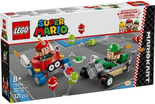 LEGO Super Mario Mario Kart Baby Mario срещу Baby Luigi за 8+ години 321 броя