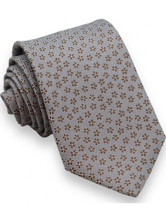 Gray Brown Bloom Tie 6/7.5cm