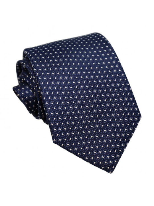 Silk Tie Blue White Pattern 8cm