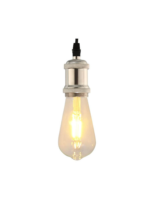 vidaXL Pendant Light Silver with Socket E27 4.9x9.4cm