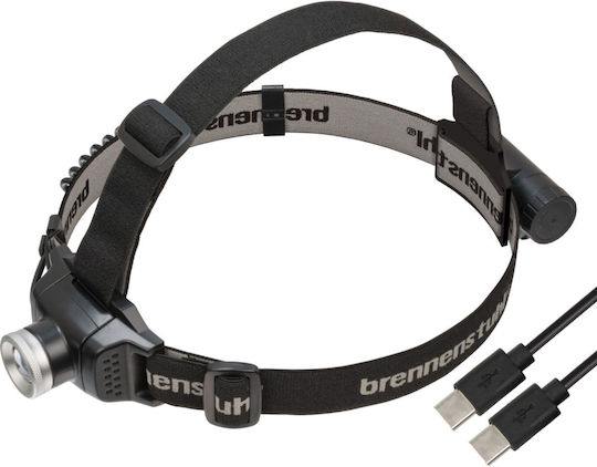 Brennenstuhl Rechargeable Headlamp LED IP44 with Maximum Brightness 250lm Black