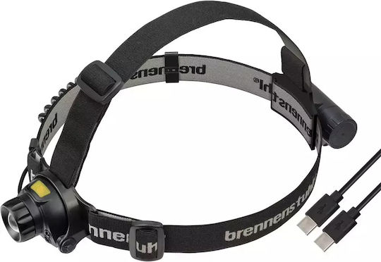 Brennenstuhl Rechargeable Headlamp LED UV IP44 with Maximum Brightness 400lm Black