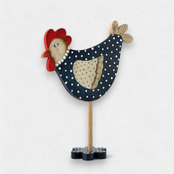 Ξύλινη Διακοσμητική Κοτούλα “polka Dot” Μαύρη 23cm X 26cm X 6cm