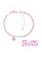 Kids Bracelet ID from Silver with Heart & Stones