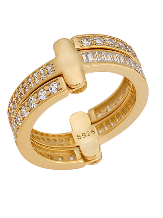 Senza Ring Small Wedding Band made of Silver Go...