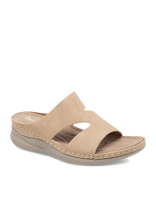 Damenplattformen Beige