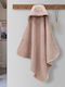 Lino Home Baby Hooded Towel Elephantaki Pink 75x75cm