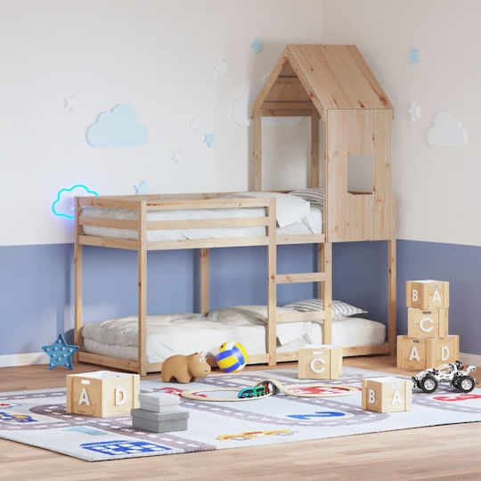 Kinderbett Koje Einzeln Beige für Matratze 90x200cm