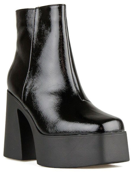 Women's Ankle Boots made of Patent Leather Black
