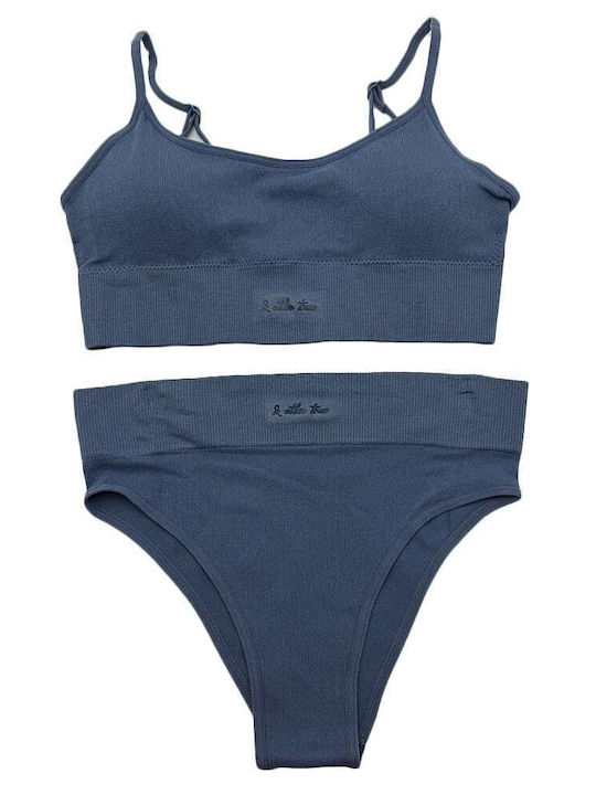 Tress Underwear Set with Sports Bra & Slip Navy...