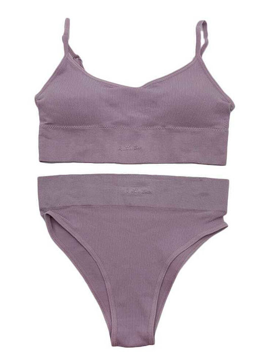 Tress Underwear Set with Sports Bra & Slip Soft Purple