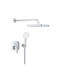 Grohe Σετ Μίκτης & Κεφαλή Ντουζ Εντοιχισμού για Ντουζιέρα 2 Εξόδων Ασημί 4067393050285