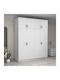 Four Door Wardrobe Victoria with Loft White 200x60x240cm