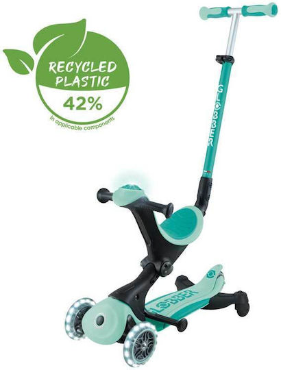 Globber Παιδικό Πατίνι Αναδιπλούμενο Go Up Deluxe Lights 360° Τρίτροχο με Led Φωτισμό Mint Green