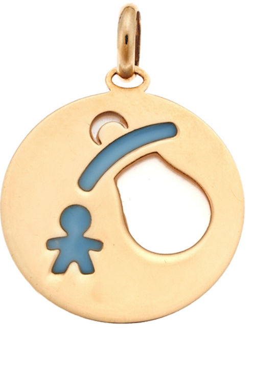 Kinder-Motiv Familie aus Gold 14K
