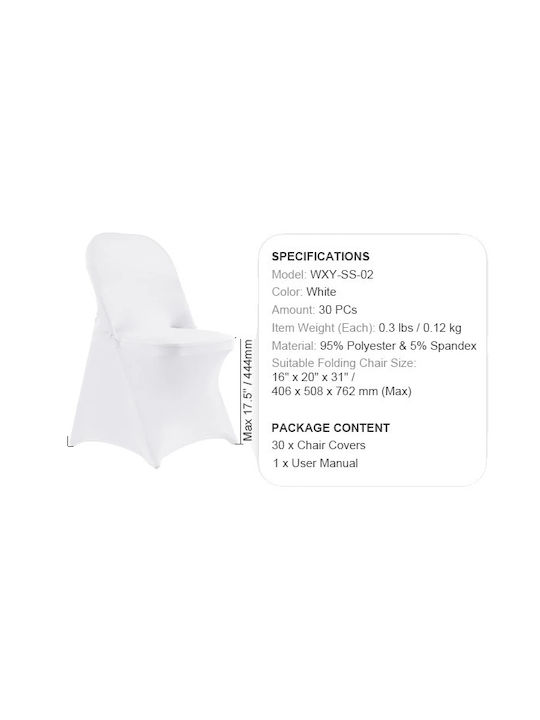 Elastic Cover for Chair White 30pcs