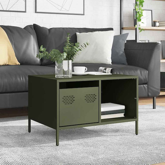 Masă Laterală Rectangulară Metalică Verde L68,5xL50xÎ43,5cm