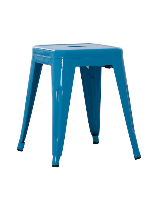 Metallic Outdoor Stool Melita Blue 37x37x45cm