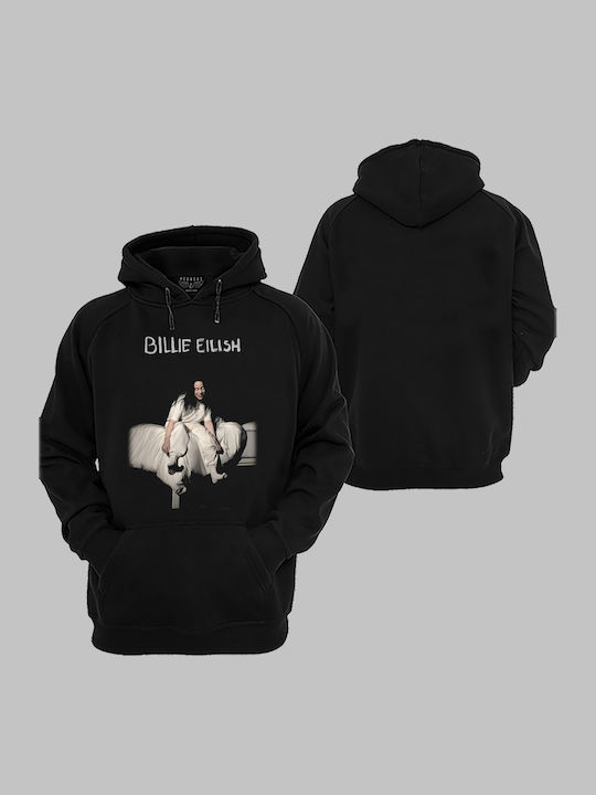 Hoodie with Pockets for Adults Black by Pegasus Billie Eilish Print
