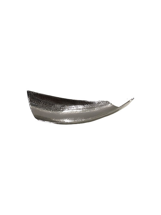 Karvounis Metallic Decorative Platter Silver 43x14x13cm