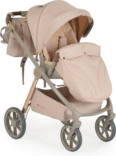 Cangaroo Unique Adjustable 3 in 1 Baby Stroller Suitable for Newborn Macadamia Beige