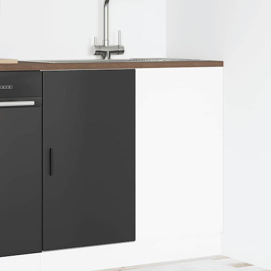 Ντουλάπι Νεροχύτη Μαύρο 80x46x81.5εκ.