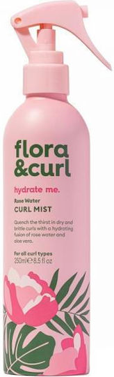 Flora&curl Розова вода за къдрици 250 мл спрей за коса
