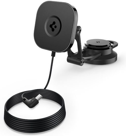 Spigen Onetap Pro 3 Βάση Κινητού Αυτοκινήτου με Ρυθμιζόμενα Άγκιστρα και Ασύρματη Φόρτιση Μαύρη