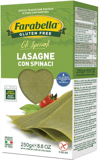 Farabella Λαζάνια Lasagne Σπανάκι Καλαμπόκι Ρύζι Χωρίς Γλουτένη 250gr