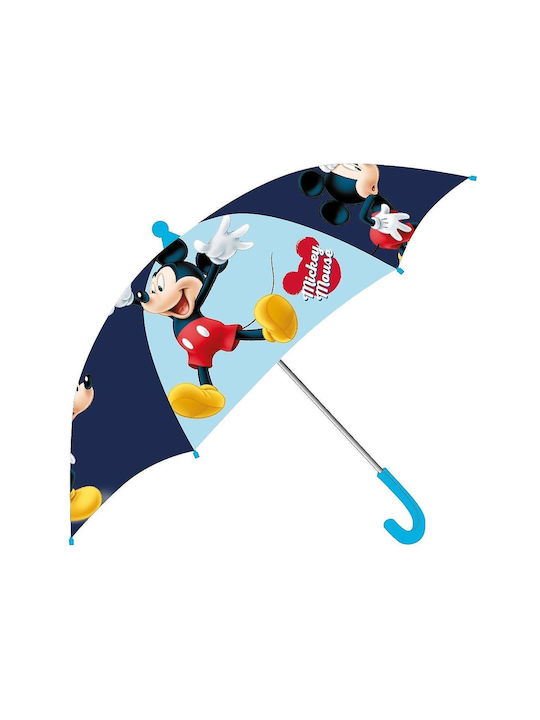 Kids Curved Handle Umbrella Blue