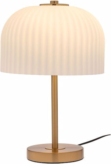 Iliadis Metall Tischlampe mit Weiß Schirm und Gold Basis