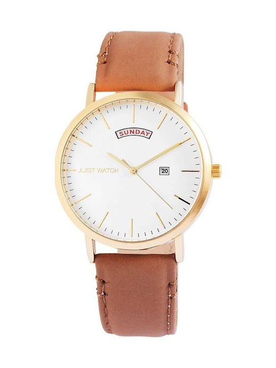 Just Watch Uhr Batterie mit Lederarmband