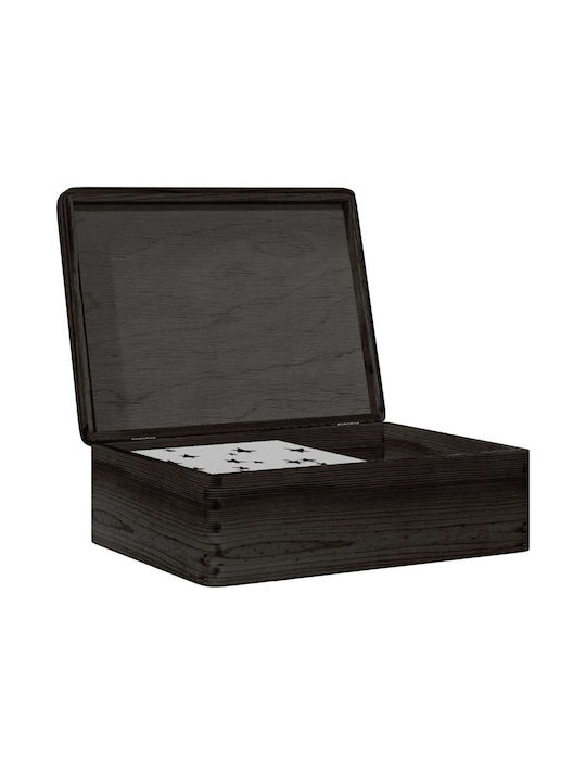 vidaXL Wooden Storage Box with Lid Black 40x30x...