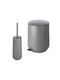 Estia Fjord Plastic Toilet Brush and Basket Set Soft Close 5lt Gray