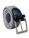 Men's Knitted Artificial Leather Wide Elastic Belt Black