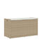 Outdoor Bench Rattan with Chest and Cushions 100x45x57cm