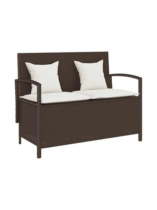 Bench Outdoor Rattan with Chest and Pillows