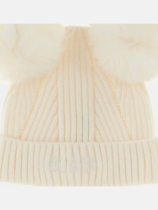Beanie Unisex Beanie with Rib Knit in Beige color