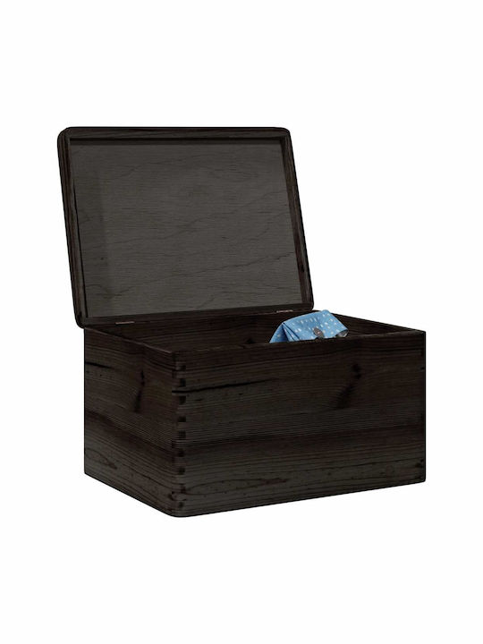 vidaXL Wooden Decorative Trunk Black 40x30x23cm
