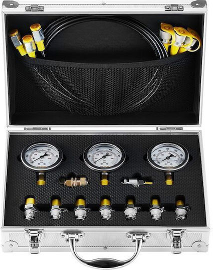 Set de testare a presiunii hidraulice 250 400 600 Bar 3 manometre 9 cuplaje G1/8 G1/4 G3/8 M10/1 M10/1.25 M14/1.5 Unf7/16-20 Unf9/16-18 Conector rapid